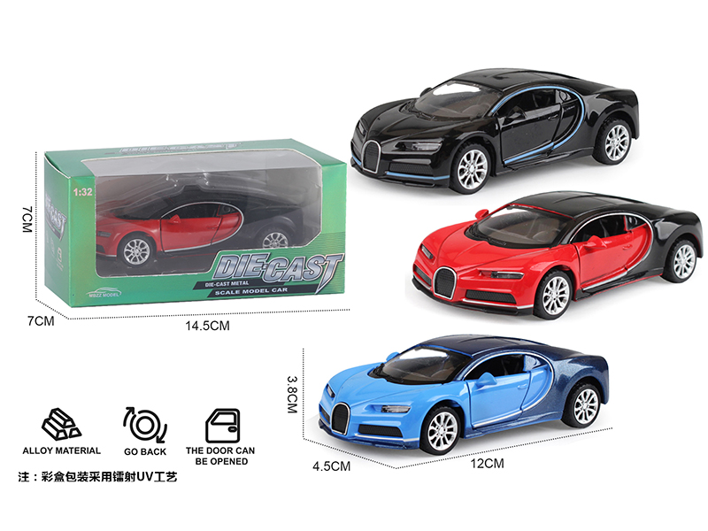 1:32 Bugatti Pull Back Alloy Car