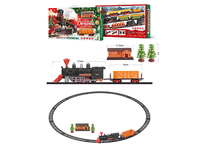 1:87 B/O Christmas Classical Rail Train(With Lights And Music)
