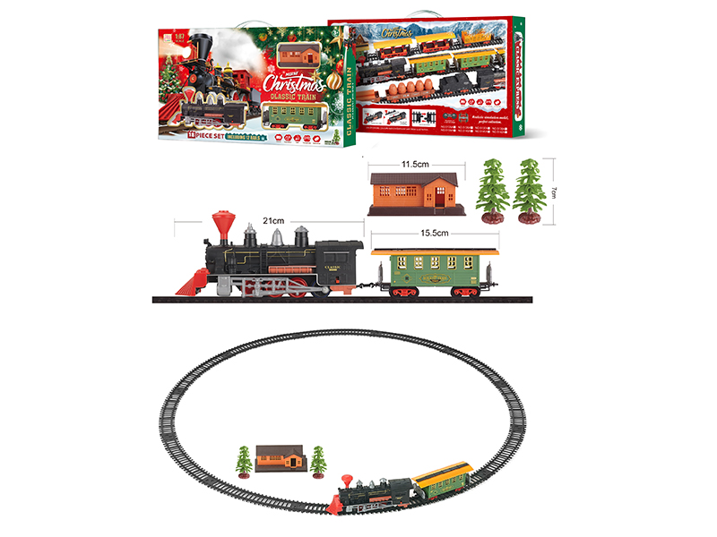 1:87 B/O Christmas Classical Rail Train(With Lights And Music)