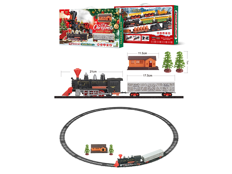 1:87 B/O Christmas Classical Rail Train(With Lights And Music)