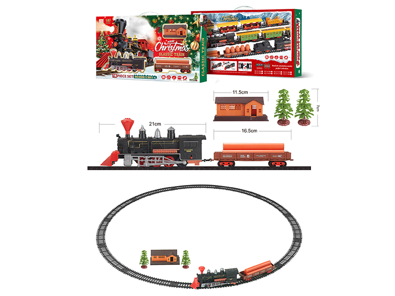 1:87 B/O Christmas Classical Rail Train(With Lights And Music)