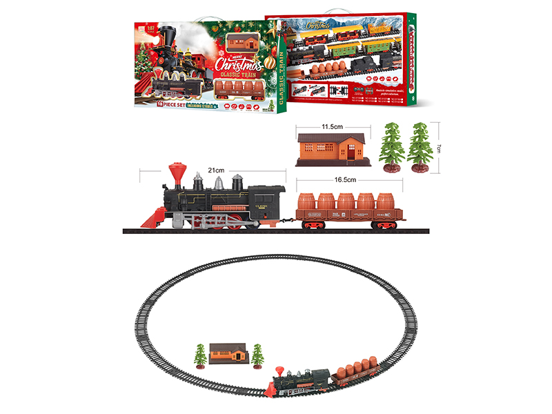 1:87 B/O Christmas Classical Rail Train(With Lights And Music)