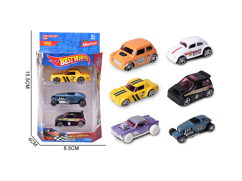 1:64 Slide Alloy Car(Vintage Car)3PCS