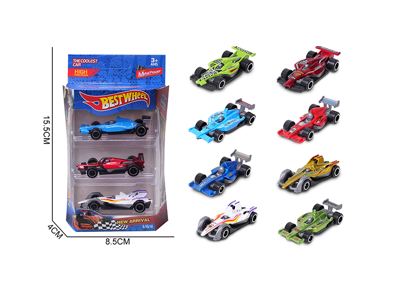 1:64 Slide Alloy Car(Racing Car)3PCS