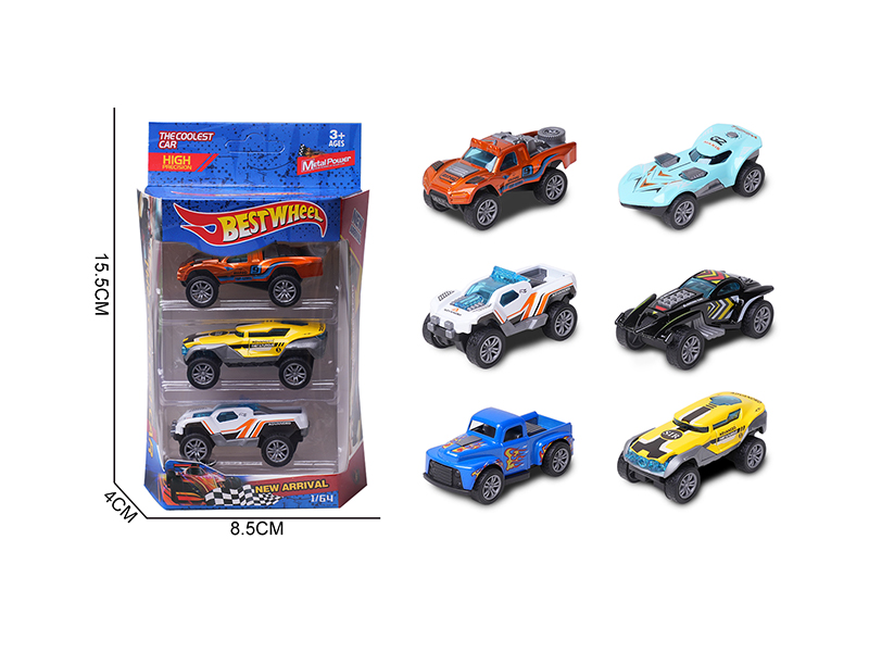 1:64 Slide Alloy Car(Off Road Vehicle)3PCS