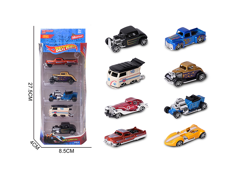 1:64 Slide Alloy Car(Vintage Car)5PCS