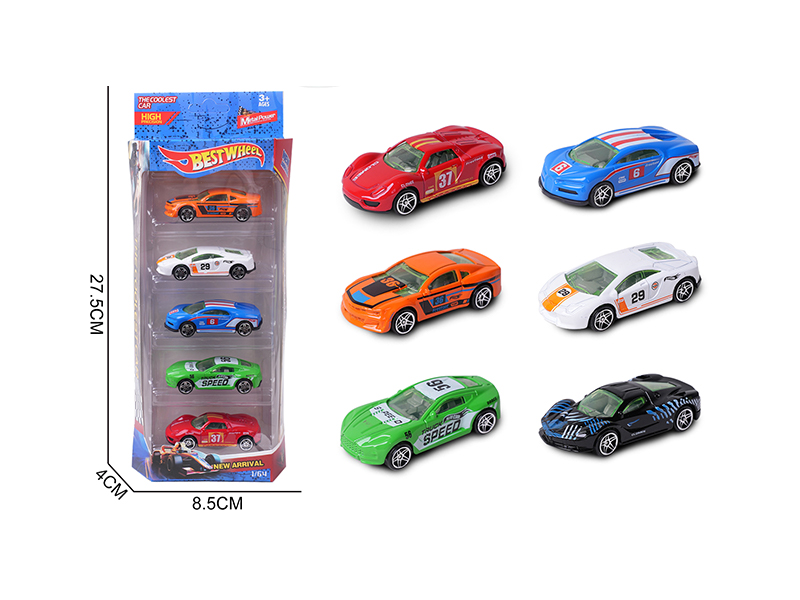 1:64 Slide Alloy Car(Racing Car/Sports Car)5PCS