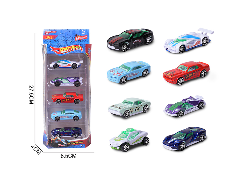 1:64 Slide Alloy Car(Racing Car/Sports Car)5PCS