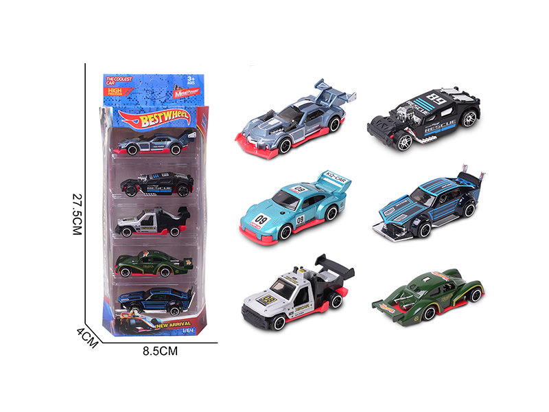 1:64 Slide Alloy Car(Racing Car)5PCS