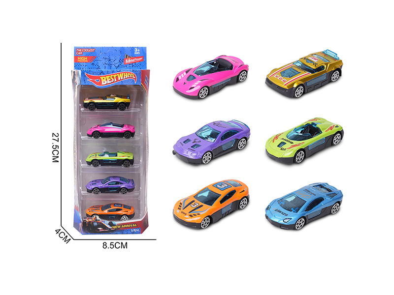 1:64 Slide Alloy Car(Racing Car/Sports Car)5PCS