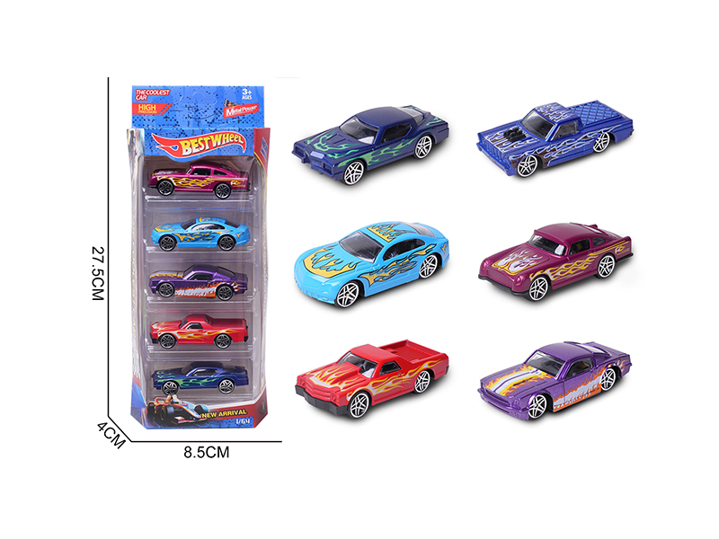 1:64 Slide Alloy Car(Racing Car/Sports Car)5PCS