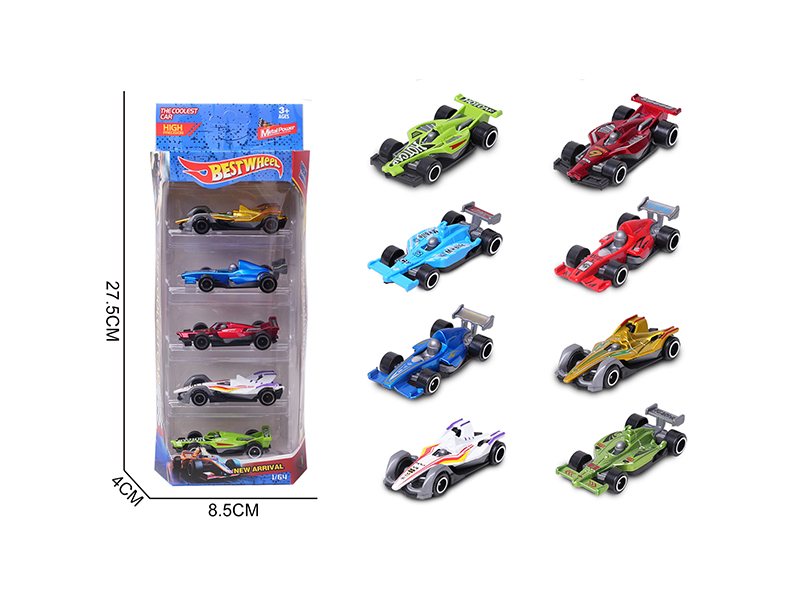 1:64 Slide Alloy Car(Racing Car)5PCS