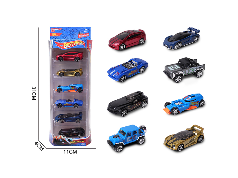 1:64 Slide Alloy Car(Racing Car/Sports Car/Off Road Vehicle)6PCS