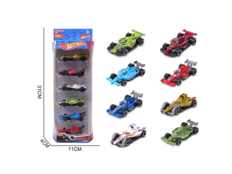 1:64 Slide Alloy Car(Racing Car)6PCS