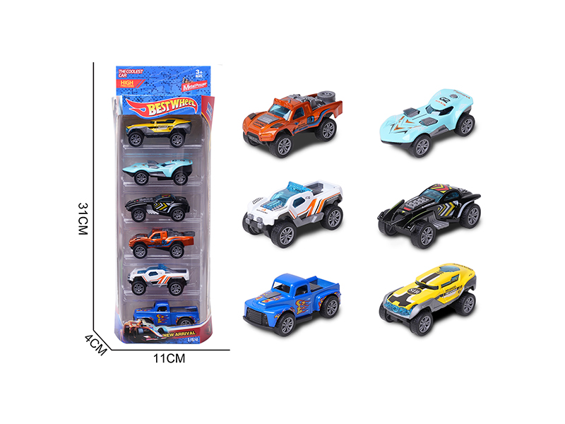 1:64 Slide Alloy Car(Off Road Vehicle)6PCS