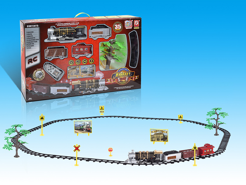 R/C Classical Steam Rail Train With Accessories(Lights & Music, Smoke)