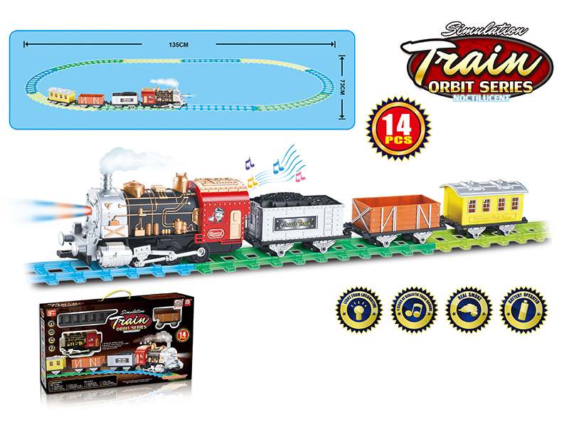 B/O Fluorescent Rail Train(Lights & Music, Smoke)