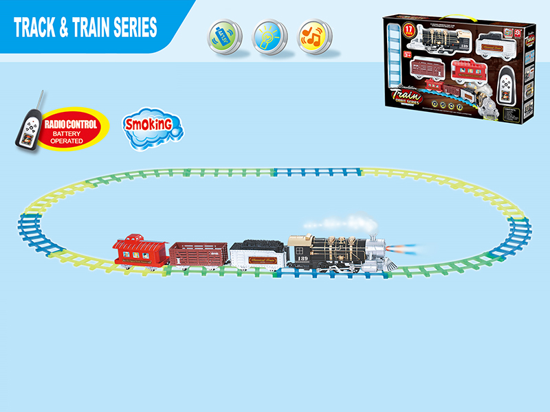 R/C Fluorescent Rail Train(Lights & Music, Smoke)