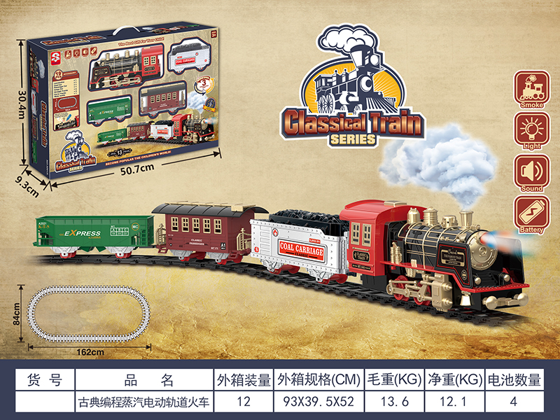 B/O Classical Steam Rail Train(Lights & Music, Smoke)
