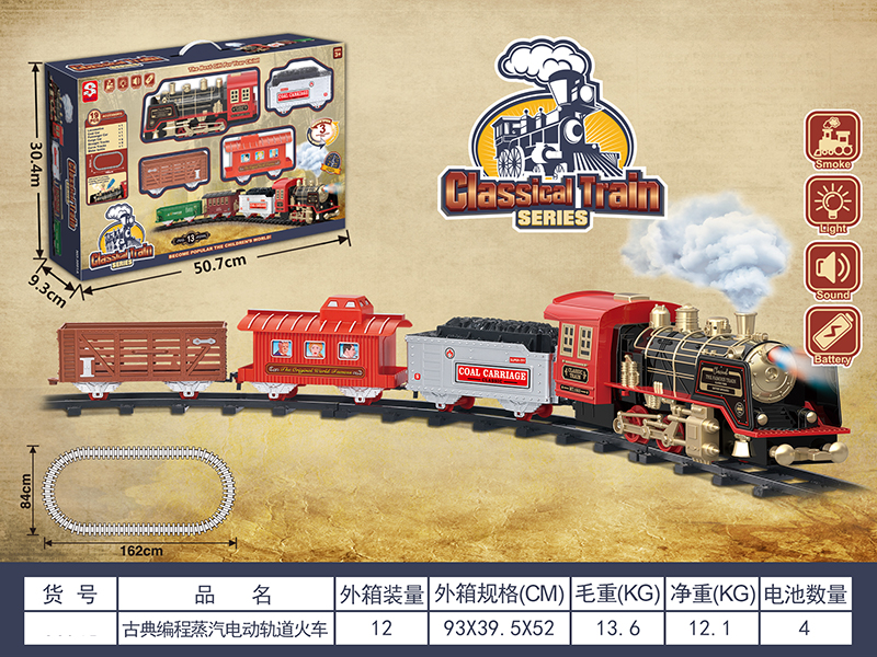 B/O Classical Steam Rail Train(Lights & Music, Smoke)