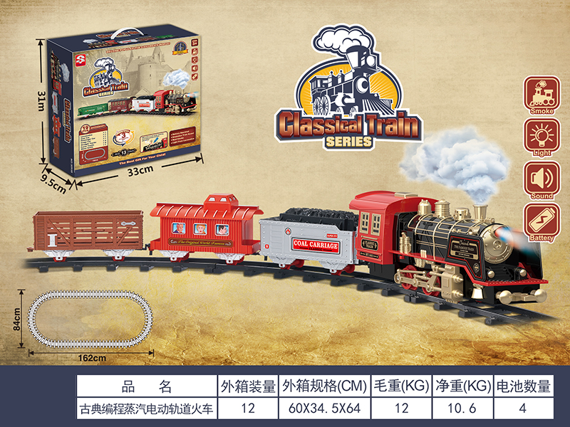 B/O Classical Steam Rail Train(Lights & Music, Smoke)