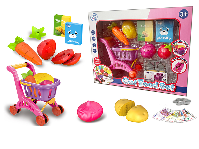 Shopping Cart With Cut Food Set