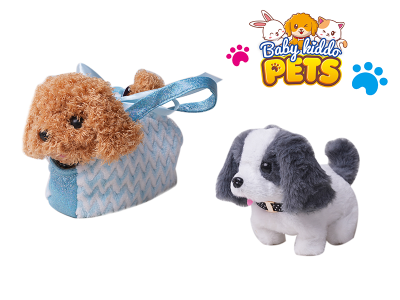 B/O Plush Dog With Handbag 6pcs