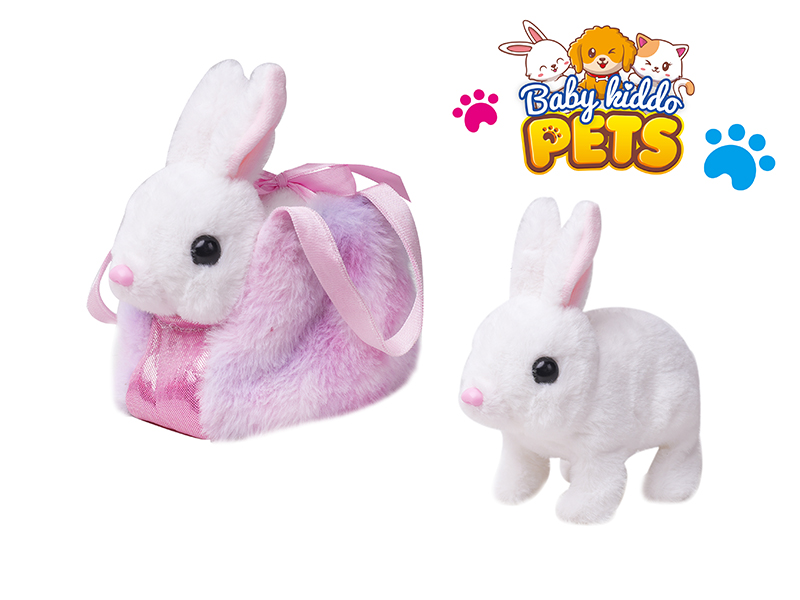 B/O Plush Rabbit With Handbag 6pcs