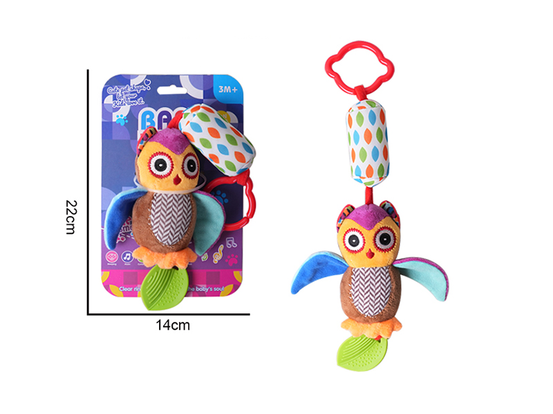 Baby Cartoon Animal Bedside Bell Plush Toy - Owl