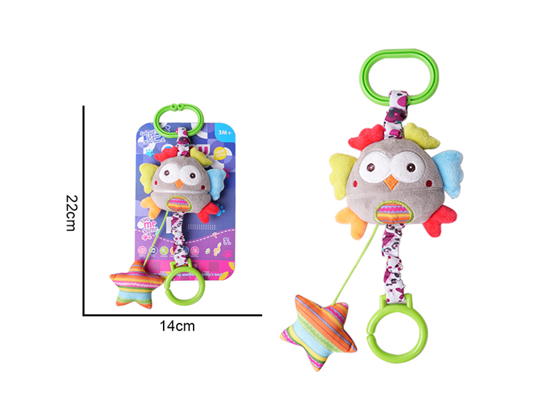 Baby Cartoon Animal Bedside Bell Plush Toy - Owl