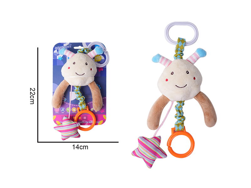 Baby Cartoon Animal Bedside Bell Plush Toy - Bee