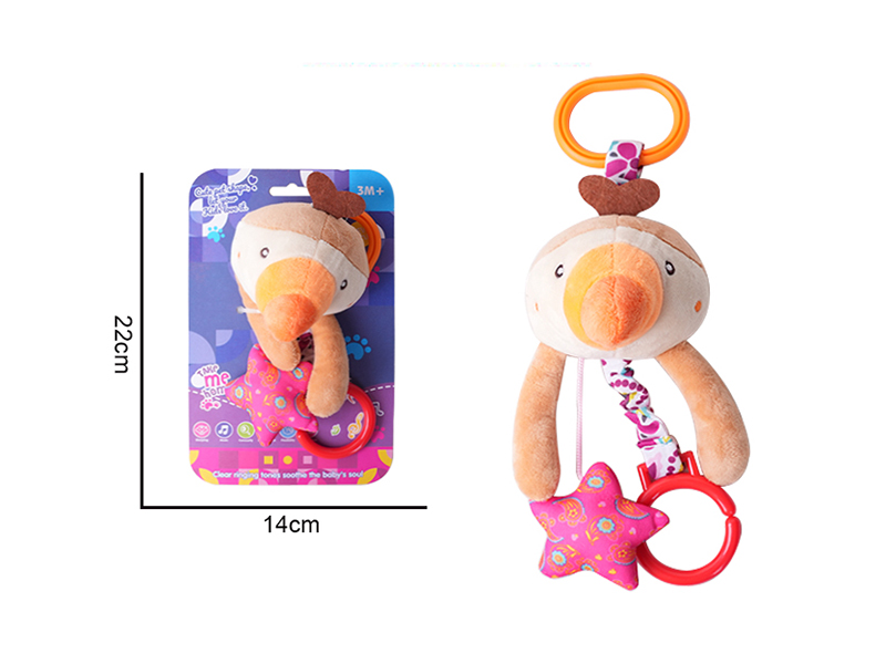 Baby Cartoon Animal Bedside Bell Plush Toy - Parrot
