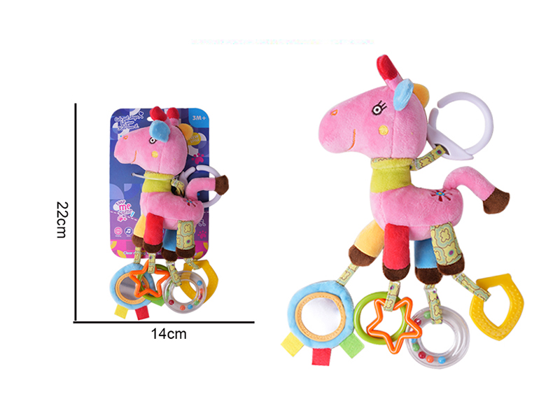 Baby Cartoon Animal Bedside Bell Plush Toy - Unicorn