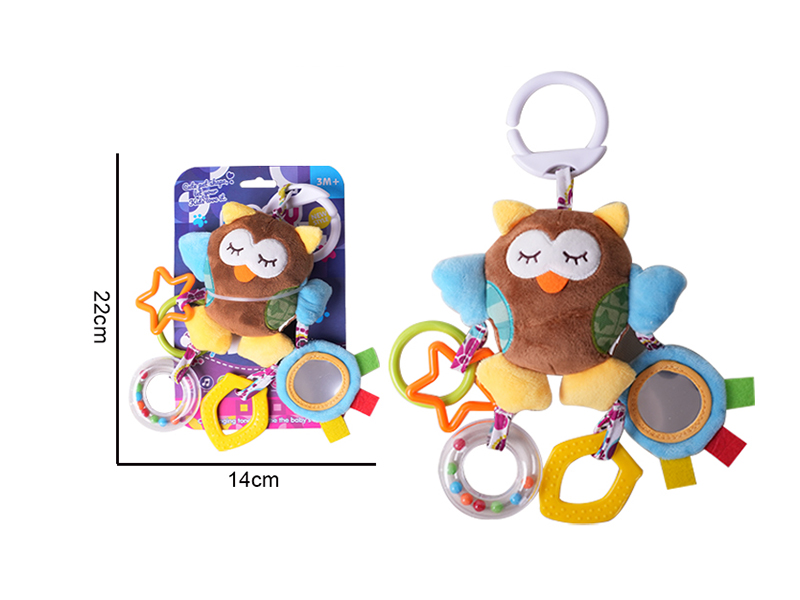 Baby Cartoon Animal Bedside Bell Plush Toy - Owl