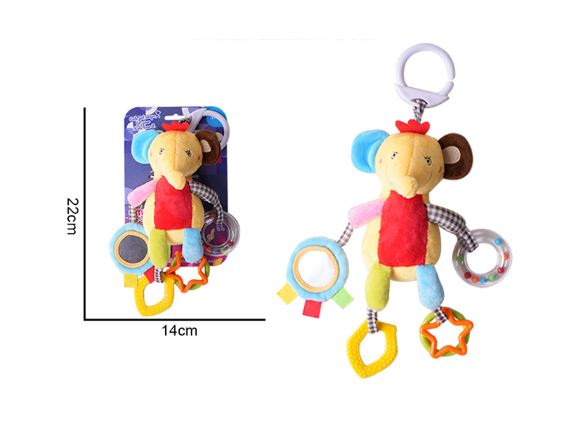 Baby Cartoon Animal Bedside Bell Plush Toy - Elephant