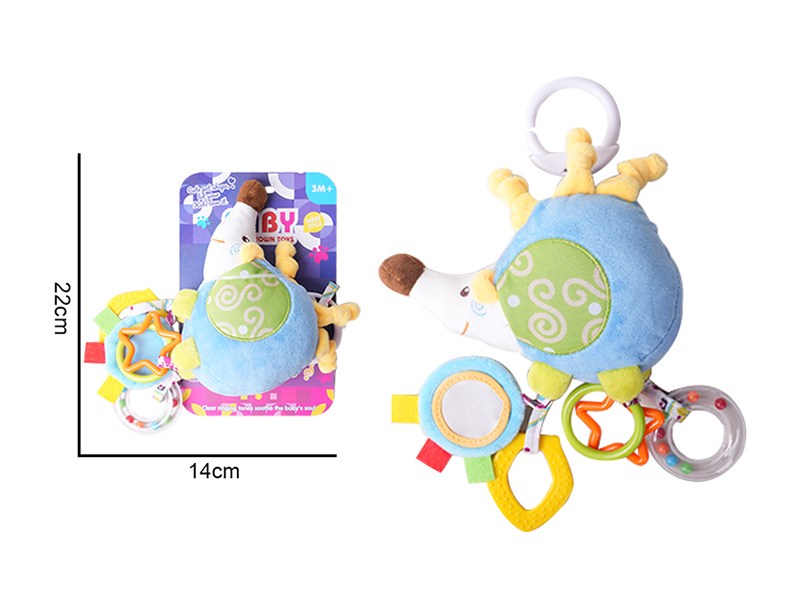 Baby Cartoon Animal Bedside Bell Plush Toy - Hedgehog