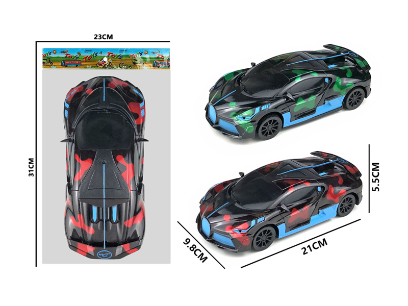 Friction Transparent Camouflage Bugatti Racing Car