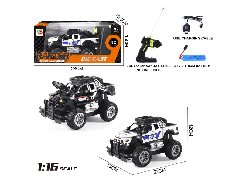 1:16 4CH R/C Alloy Raptor Police Vehicle