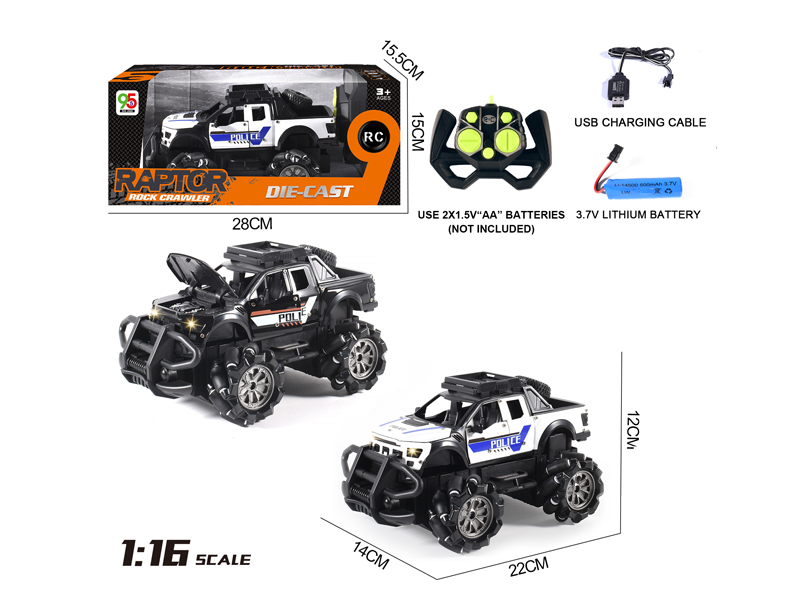1:16 7CH R/C Alloy Raptor Police Vehicle