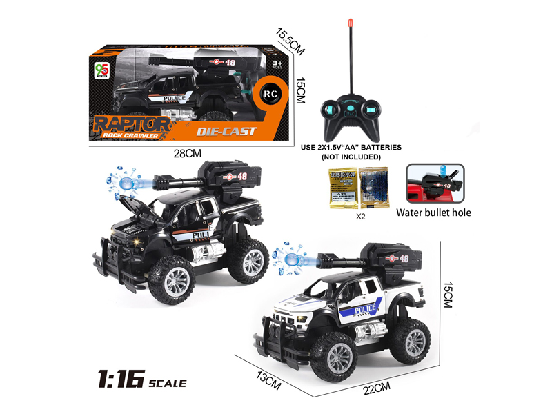 1:16 5CH R/C Alloy Raptor Police Vehicle With Bullets