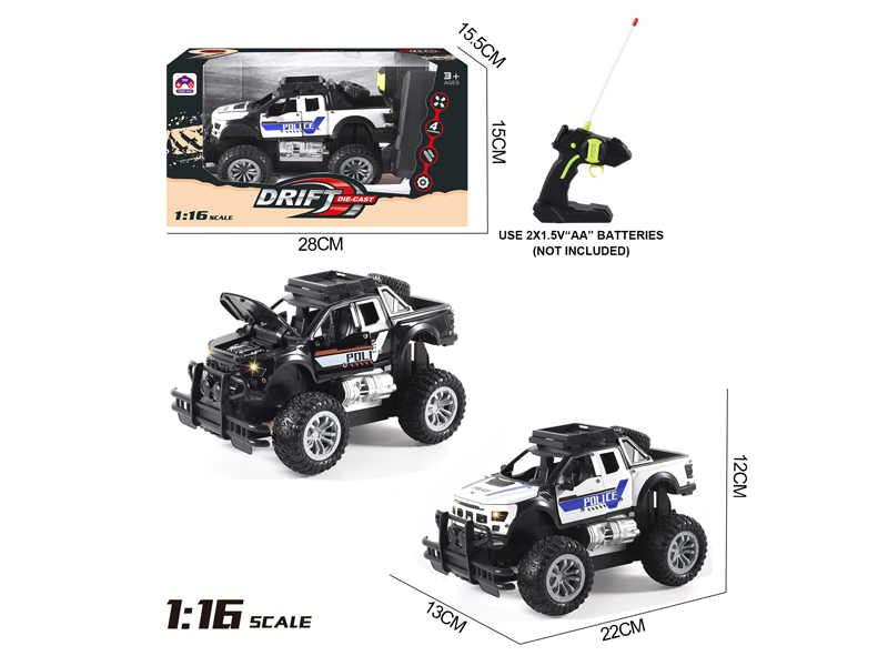 1:16 4CH R/C Alloy Raptor Police Vehicle