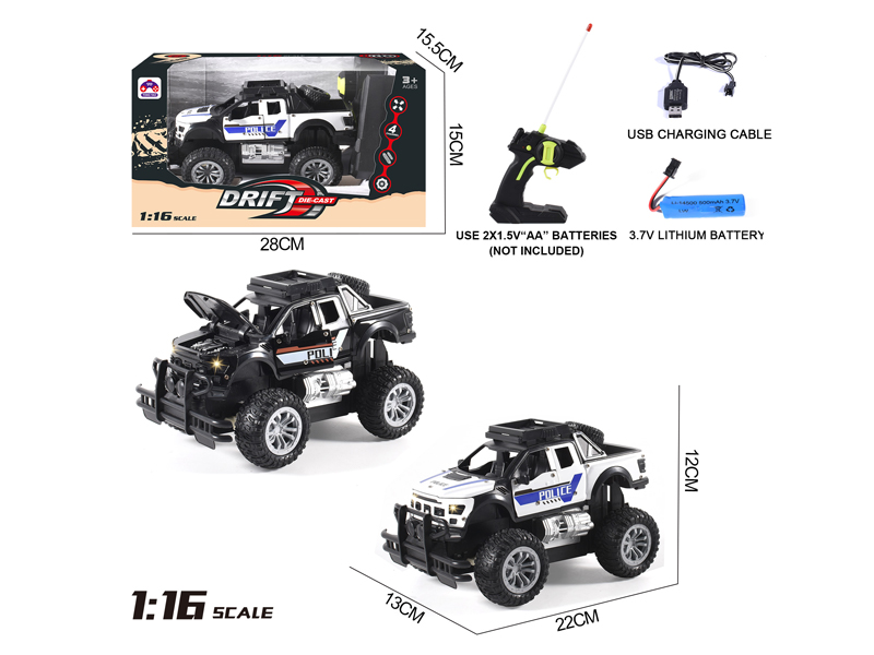 1:16 4CH R/C Alloy Raptor Police Vehicle