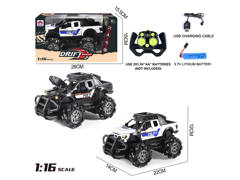 1:16 7CH R/C Alloy Raptor Police Vehicle