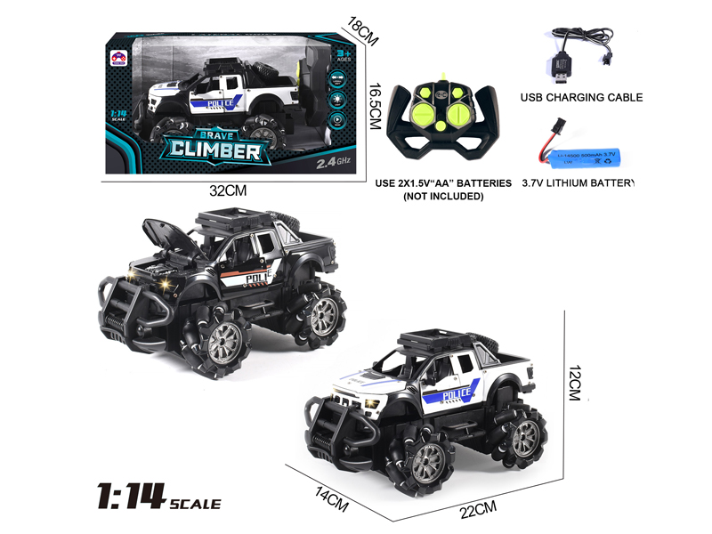 1:14 7CH R/C Alloy Raptor Police Vehicle