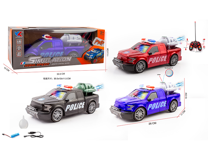 1:16 6CH R/C F150 F150 Ford Pickup Police Car With Lights Spray