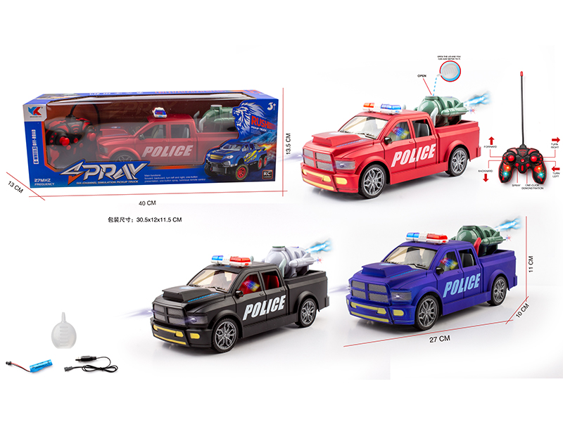 1:16 6CH R/C Dodge Ram Pickup Police Car With Light Spray