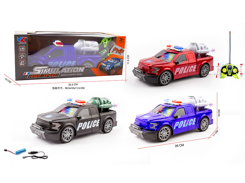 1:16 4CH R/C F150 Ford Pickup Police Car With Light