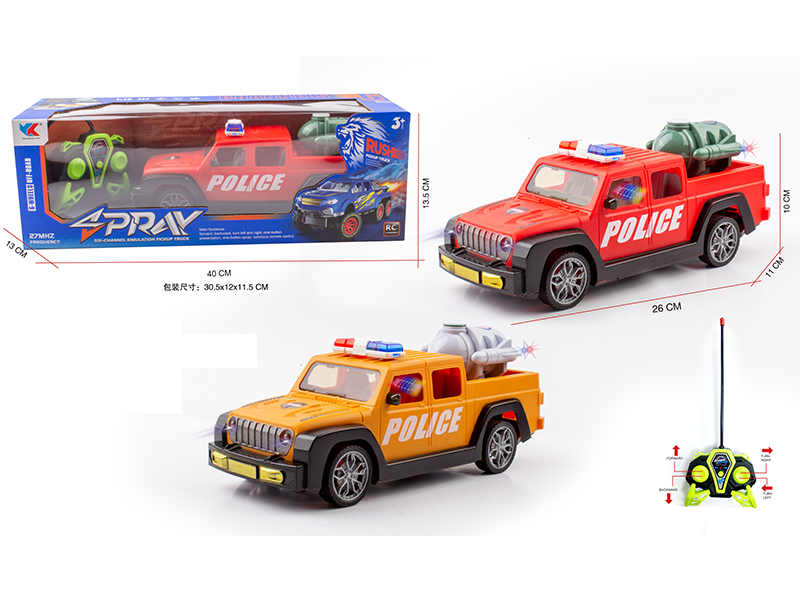 1:16 4CH R/C Wrangler Pickup Police Car With Light