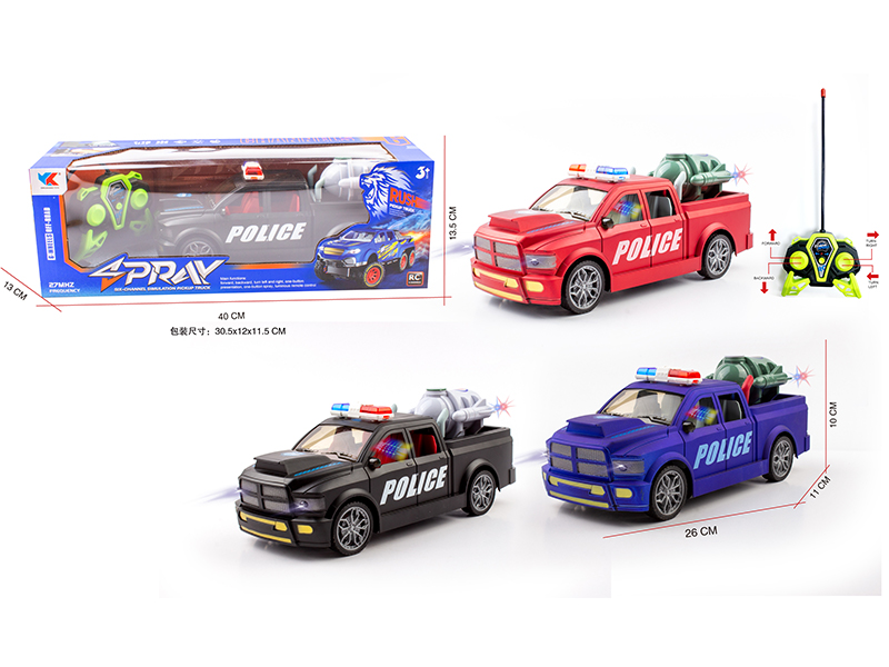 1:16 4CH R/C Dodge Ram Pickup Police Car With Light
