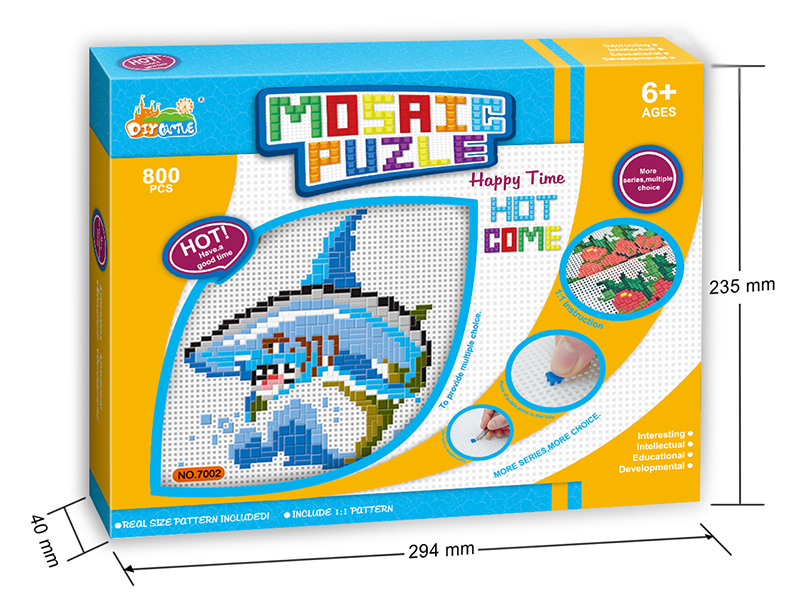 Shark Mosaic Puzzle With Frame